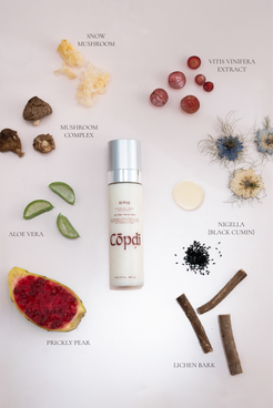 Céopdi skincare product with natural ingredients on a light background